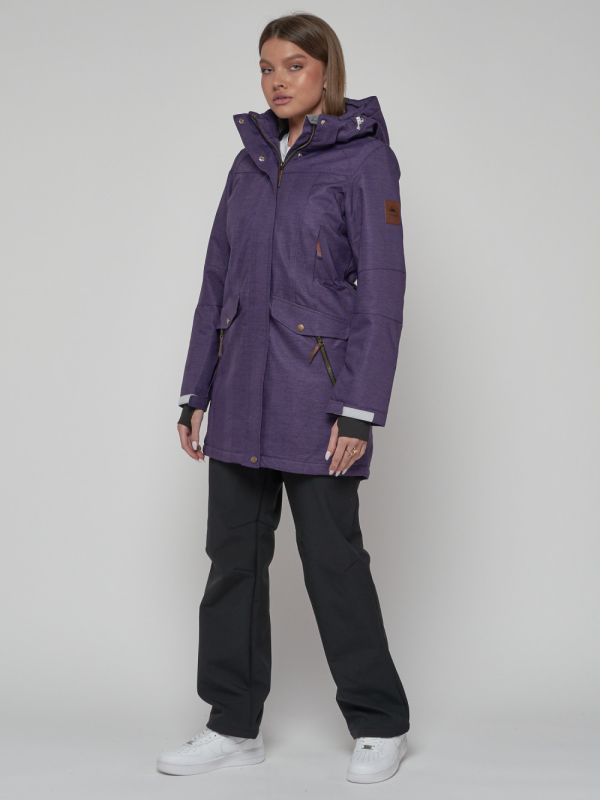 MTFORCE purple hooded parka for women 19002F